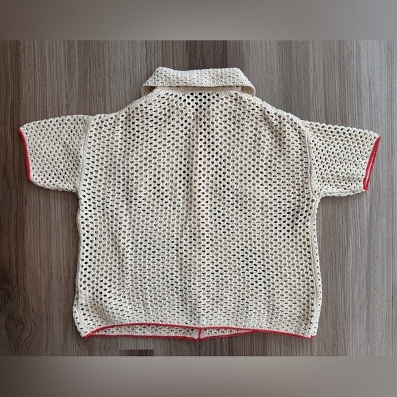 PETAL & PUP Val Open Stitch Short Sleeve Button-Up Shirt XS - Picture 9 of 10